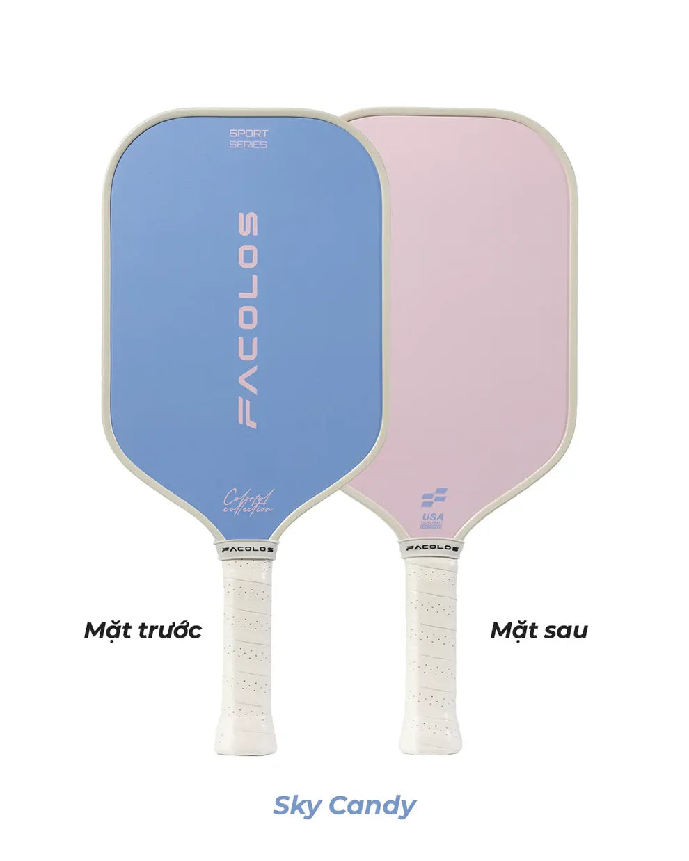 Facolos Sport 2.0 pickleball paddle Sky Candy detail