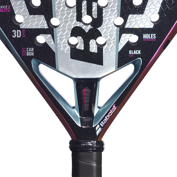 Babolat Viper Soft Juan Lebrón 3.1 — close-up of heart (Dynamic Stability System)