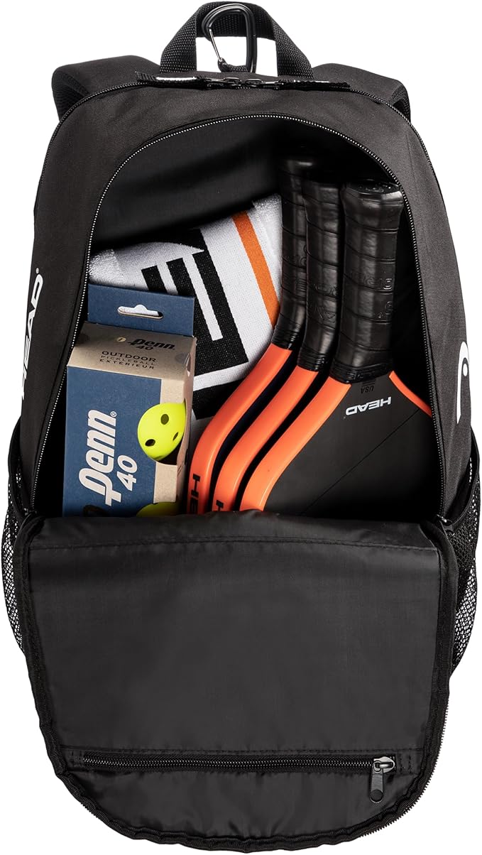 HEAD Tour pickleball backpack — 22-litre pickleball backpack. Fits 3 paddles, separate shoe compartment, fence hook