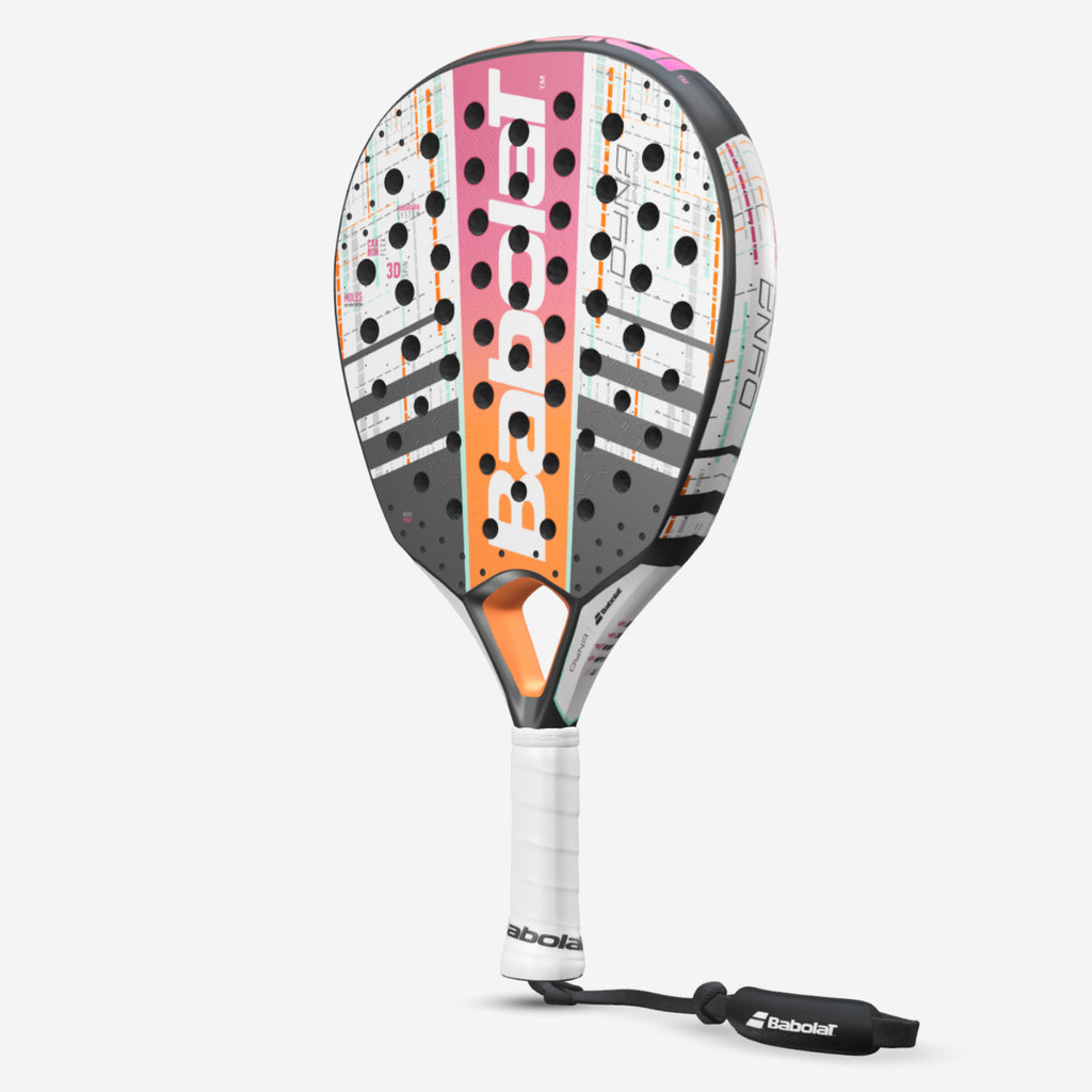 Babolat Dyna Energy padel racket — lightweight teardrop. 330g, MicroPerf face, easy power. Beginner to intermediate
