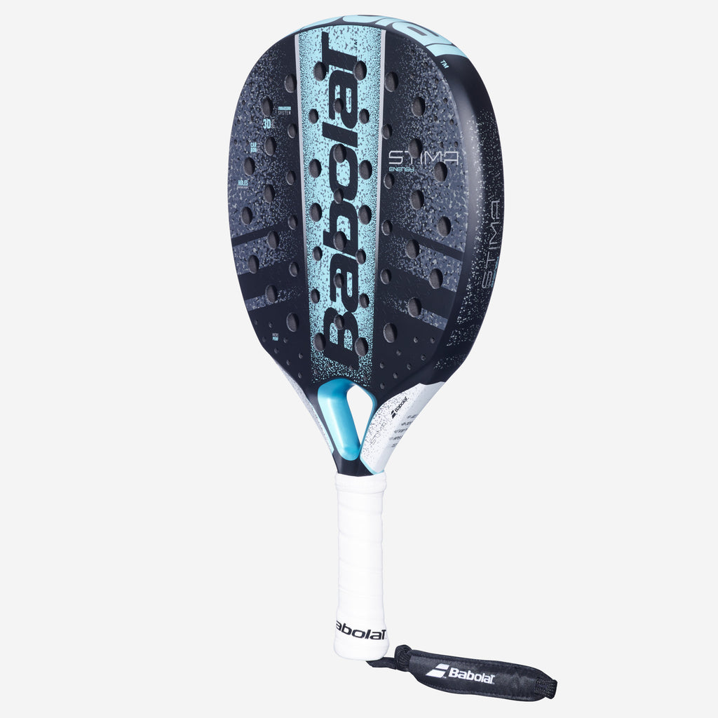 Babolat Stima Energy padel racket — forgiving round-shape for intermediate players. 335g, Carbon Flex, EVA core