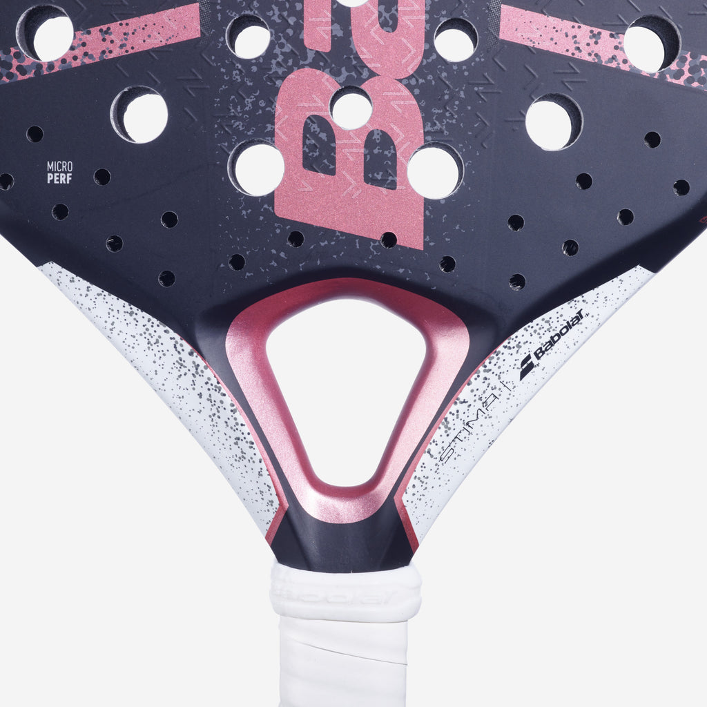 Babolat Stima Spirit padel racket — lightweight round-shape. 335g, soft fibreglass face, large sweet spot. Beginner to intermediate
