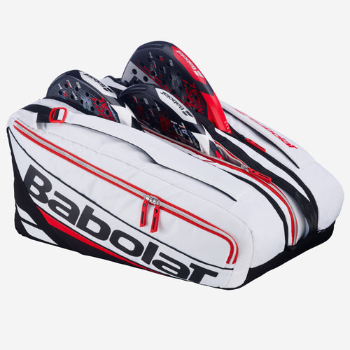 Babolat RH Pro padel bag — pro-grade 62L. Fits 4 rackets + shoes, water-repellent recycled polyester. Backpack straps