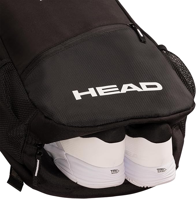 HEAD Tour pickleball backpack — 22-litre pickleball backpack. Fits 3 paddles, separate shoe compartment, fence hook