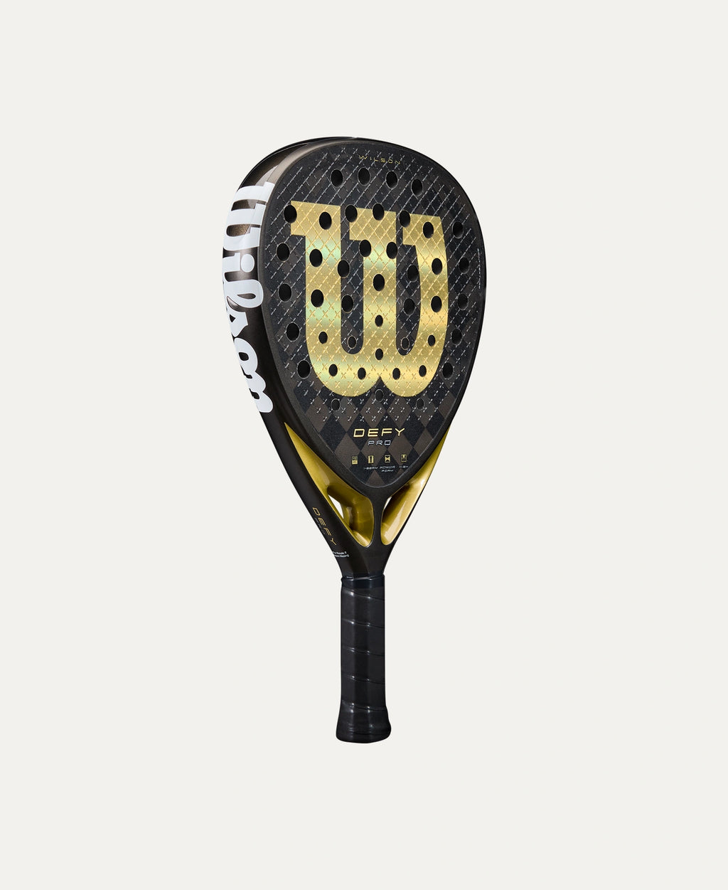 Wilson Defy Pro V1 padel racket — flagship Wilson power. 15K carbon, Power Foam, diamond shape. Advanced attackers
