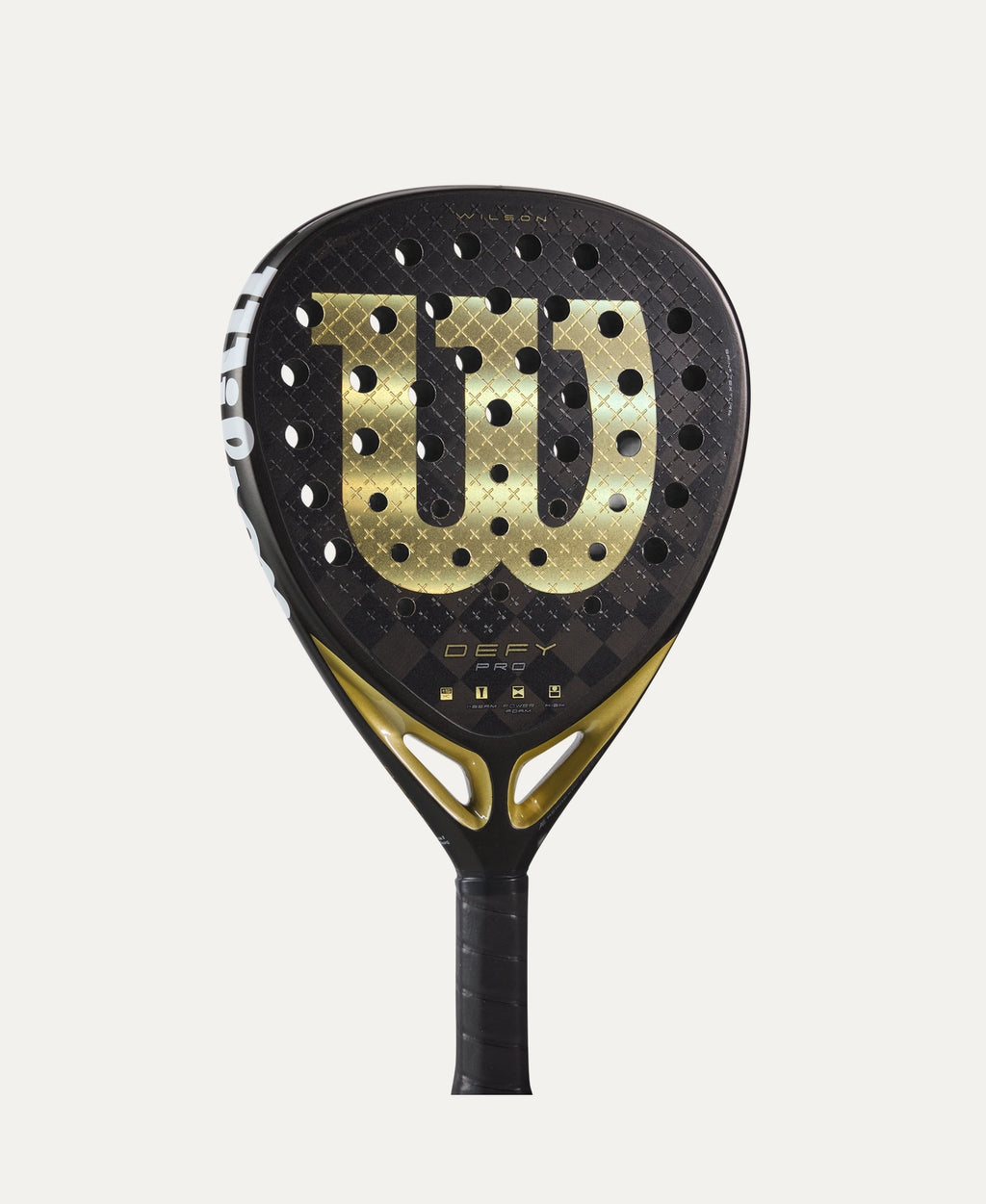 Wilson Defy Pro V1 padel racket — flagship Wilson power. 15K carbon, Power Foam, diamond shape. Advanced attackers