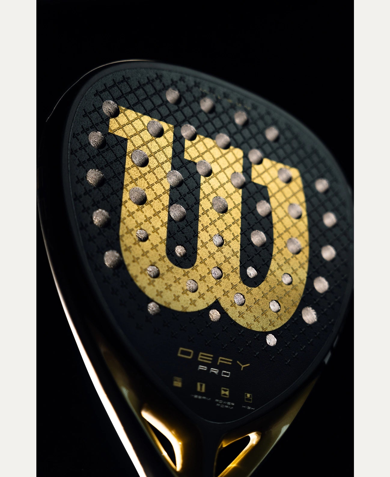 Wilson Defy Pro V1 padel racket — flagship Wilson power. 15K carbon, Power Foam, diamond shape. Advanced attackers