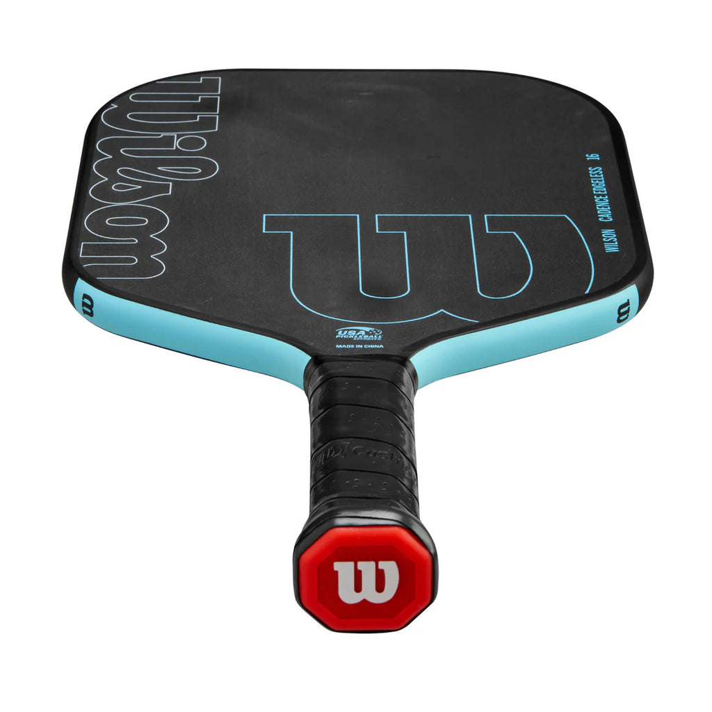 Wilson Cadence Edgeless 16 pickleball paddle — widebody control. 16mm core, raw carbon face. Spin and placement focused