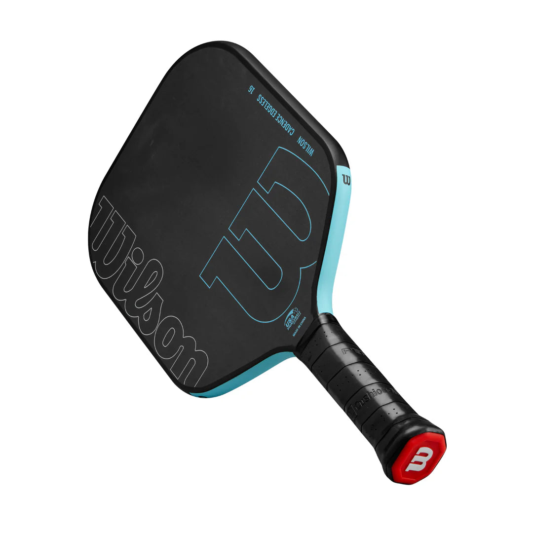 Wilson Cadence Edgeless 16 pickleball paddle — widebody control. 16mm core, raw carbon face. Spin and placement focused