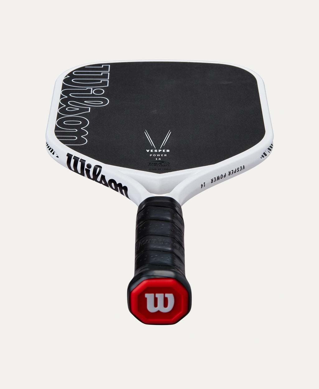 Wilson Vesper Power 14 pickleball paddle — flagship power. 14mm core, elongated shape, raw hybrid face. Advanced attackers