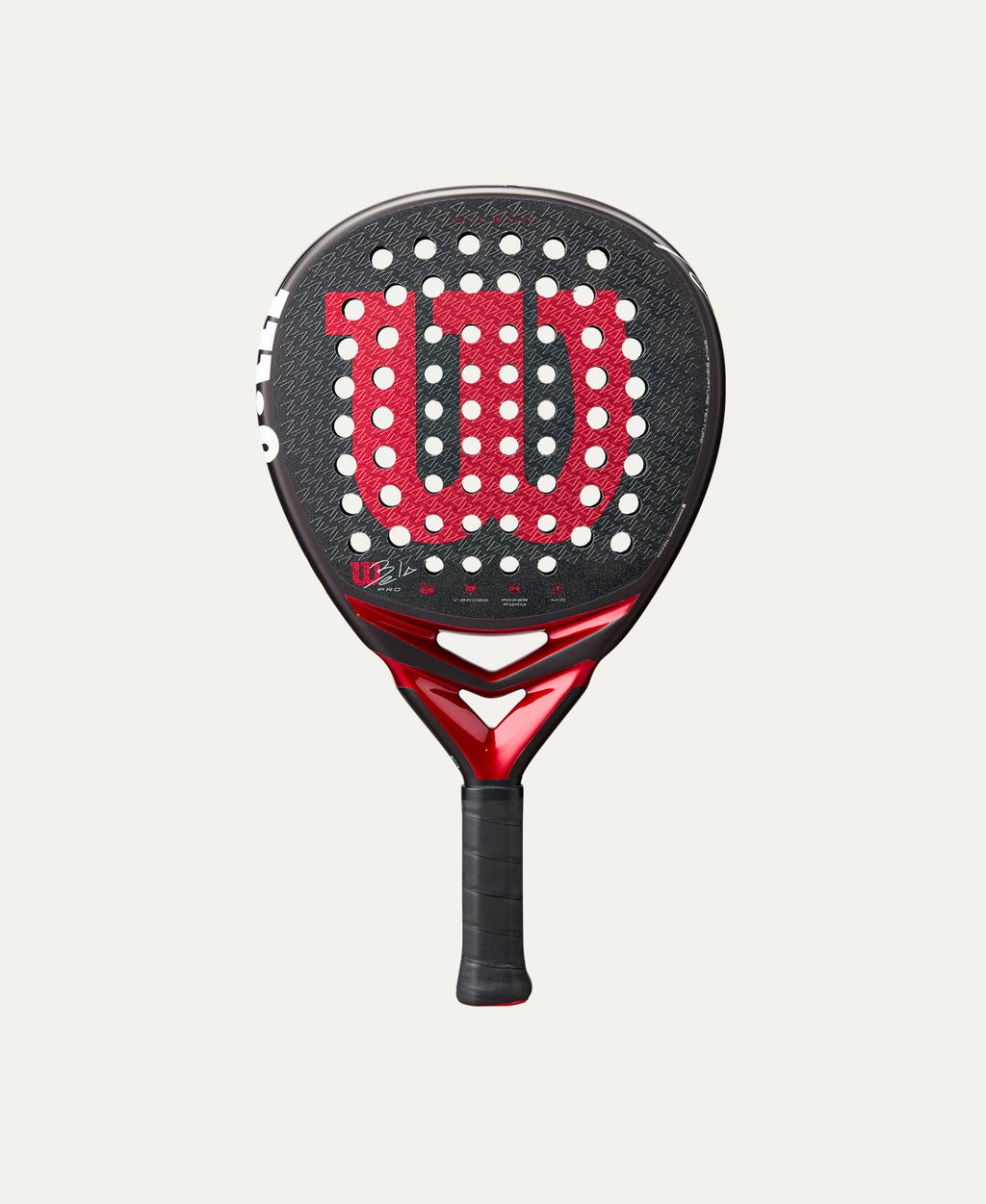 Wilson Bela Pro V3 padel racket — Pro Belasteguín. 24K carbon, Power Foam, teardrop shape. Advanced players