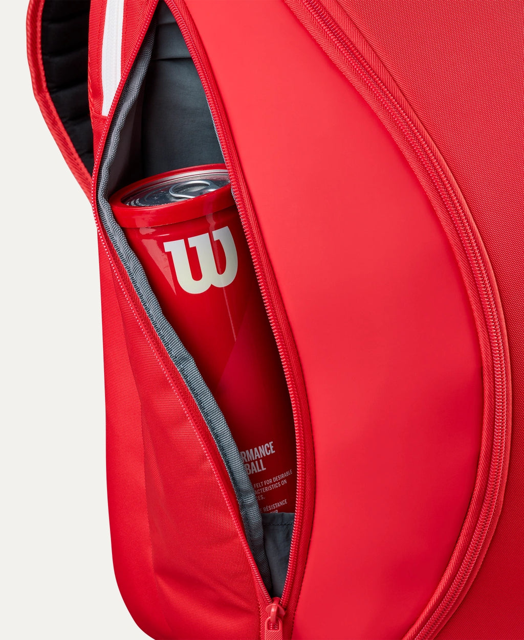 Wilson Super Tour Red padel backpack — compact padel backpack. Fits 2 rackets, Thermoguard pocket, ventilated shoe compartment, laptop sleeve