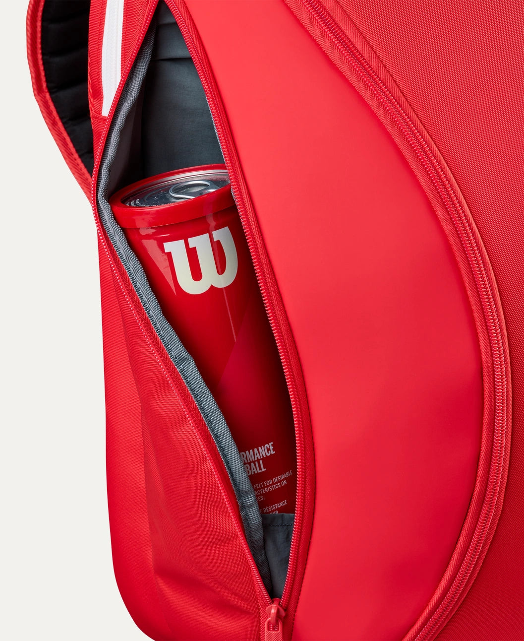 Wilson Super Tour Red padel backpack — compact padel backpack. Fits 2 rackets, Thermoguard pocket, ventilated shoe compartment, laptop sleeve