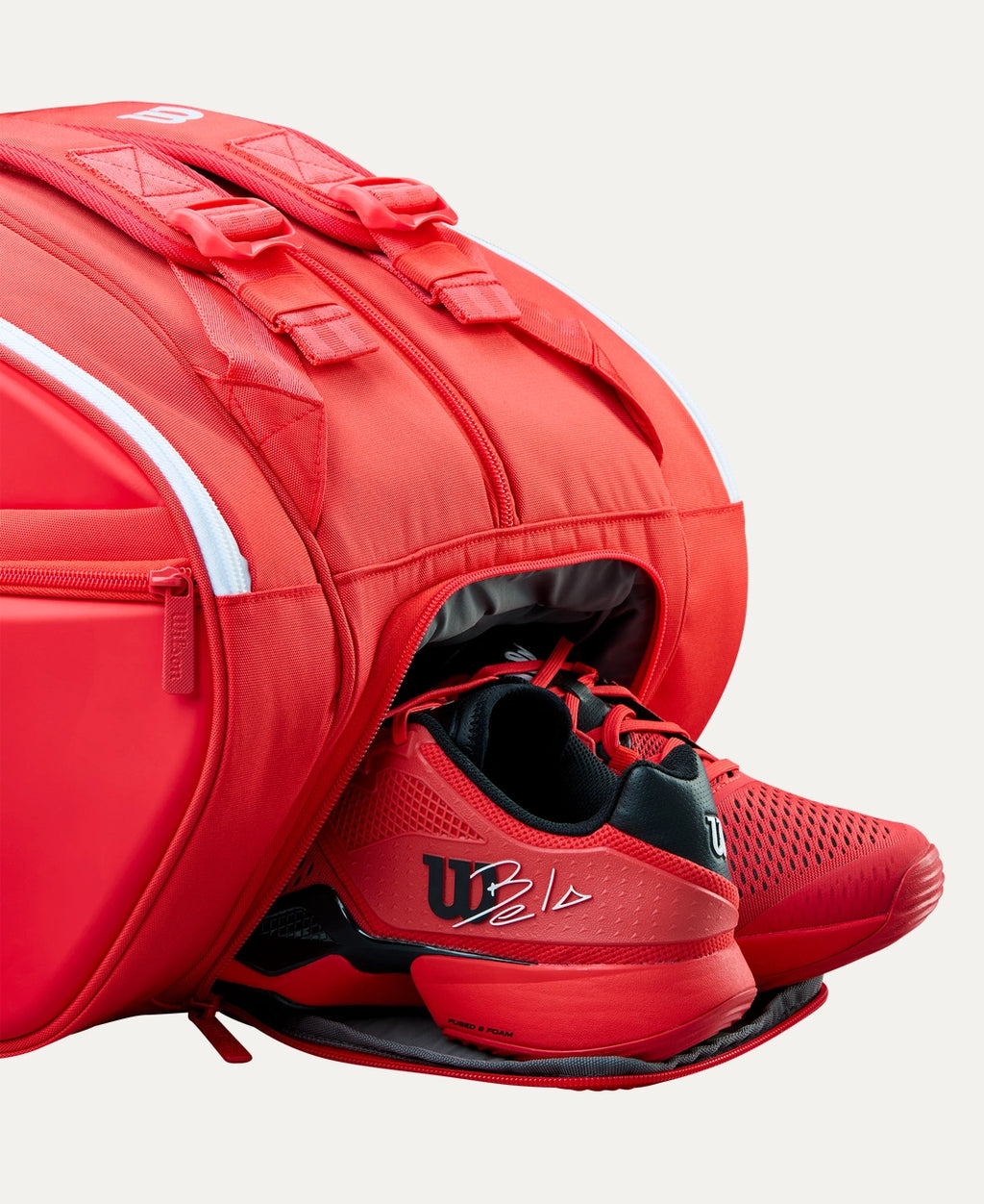 Wilson Super Tour Red padel bag — tour padel bag fits up to 6 rackets
