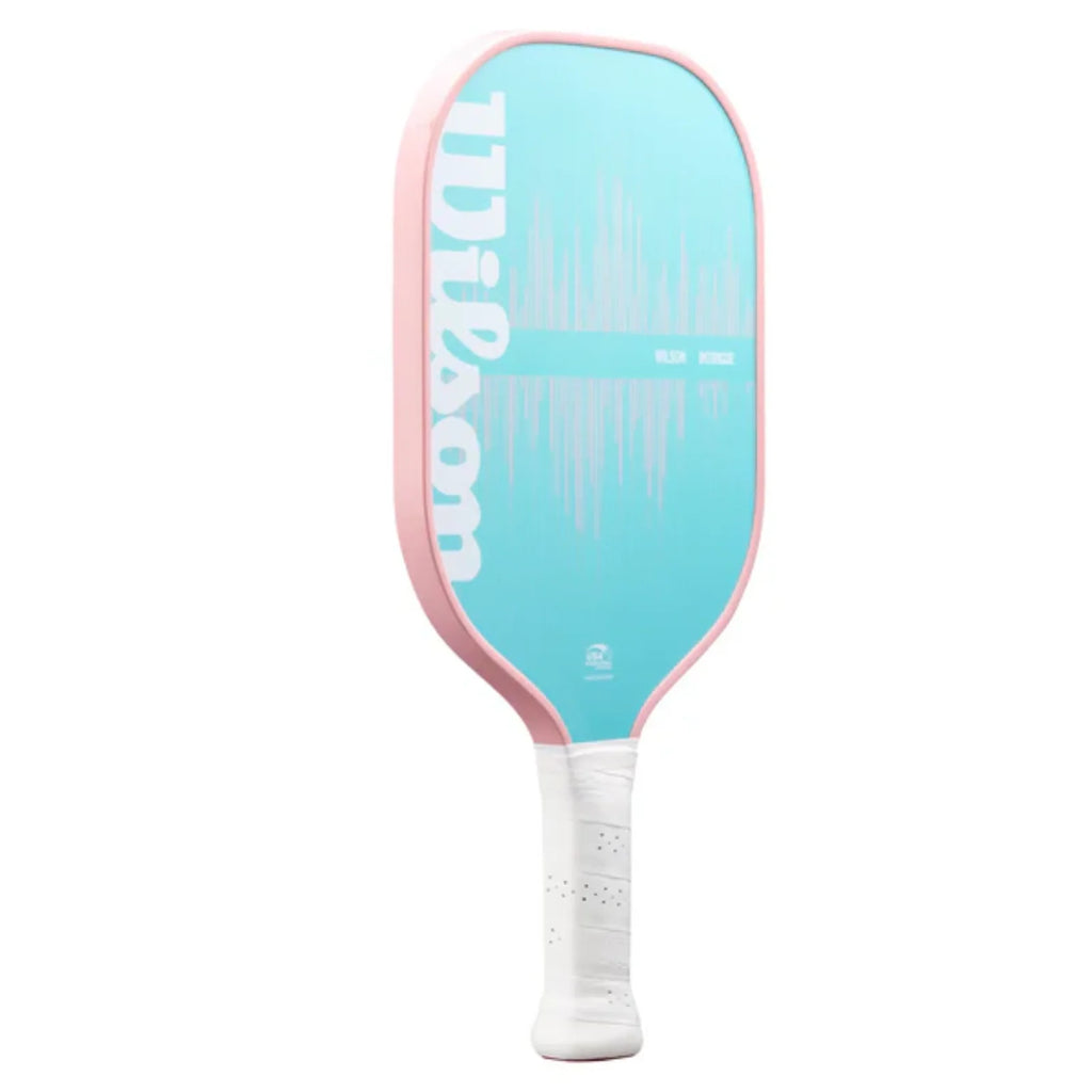 Wilson Intrigue pickleball paddle — beginner-friendly. Polypropylene honeycomb core, fibreglass face, forgiving sweet spot