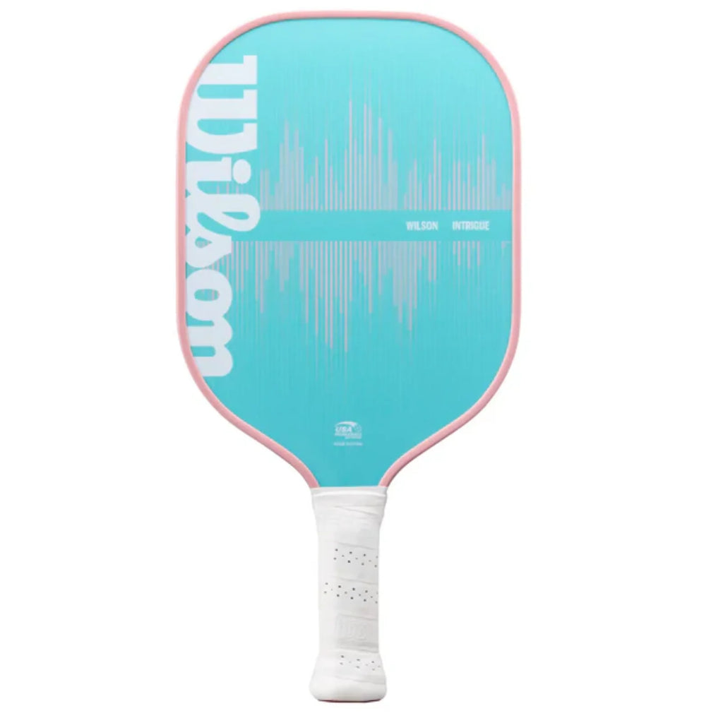 Wilson Intrigue pickleball paddle — beginner-friendly. Polypropylene honeycomb core, fibreglass face, forgiving sweet spot