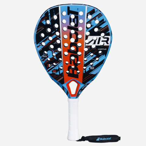 Babolat Air Vertuo padel racket — lightweight teardrop for beginner-intermediate players. 345g, easy power, EVA core