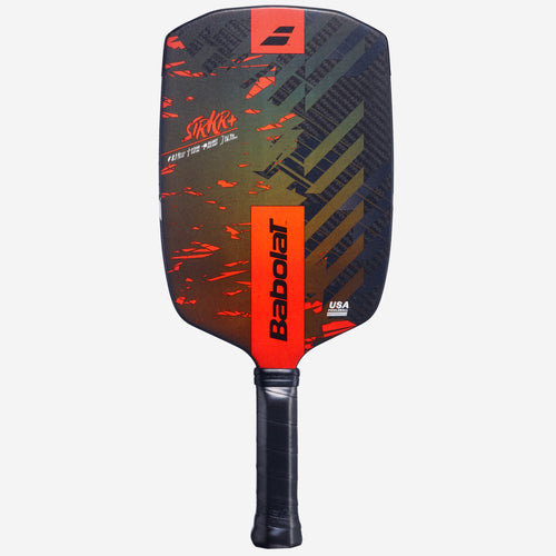 Babolat STRKR+ pickleball paddle — tournament-grade. Textured carbon face, polypropylene core. Power and spin