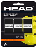 HEAD Prime Tour overgrip 3 Pack — all-round tour. Balanced tack and absorbency, 3 grips per pack. Padel and pickleball